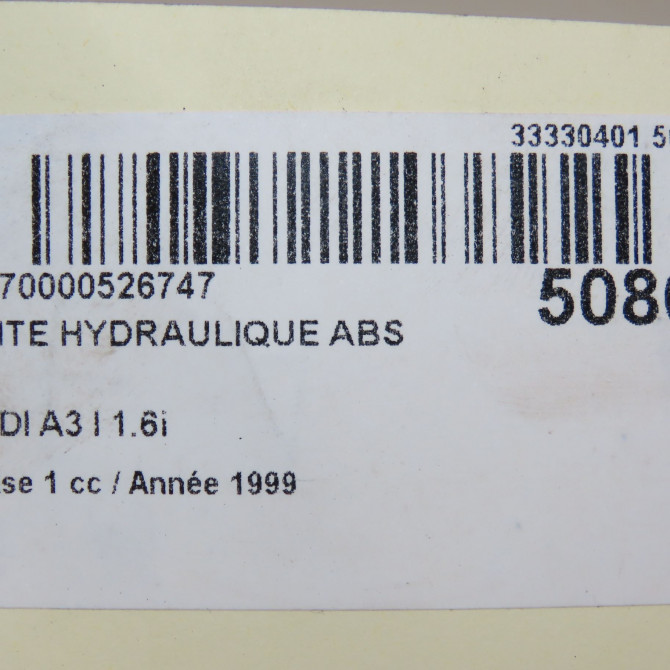 Unité hydraulique ABS occasion AUDI A3 I Phase 1 09-1996->10-2000 1.6i 7