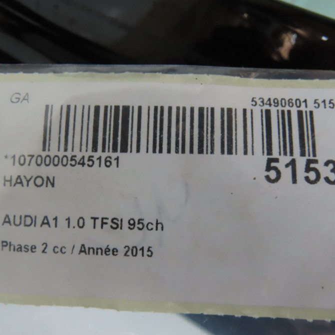 Hayon occasion AUDI A1 A1 Phase 2 2014-12-01->2019-06-30 1.0 TFSI 95ch 8X4827023B 5