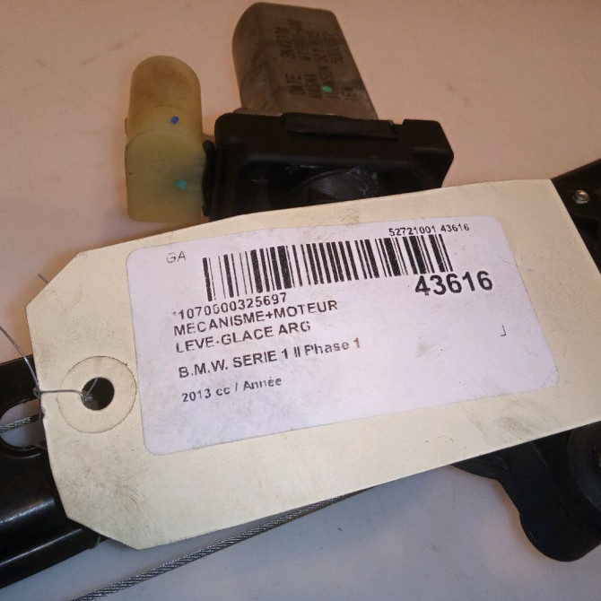 Mecanisme+moteur leve-glace arg occasion B.M.W. SERIE 1 II Phase 1 08-2011->06-2015 51357281883 4