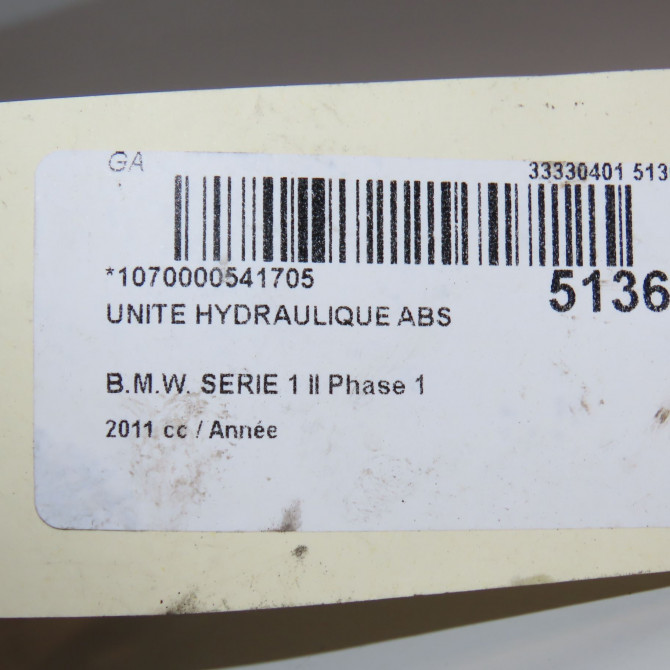 Unité hydraulique ABS occasion B.M.W. SERIE 1 II Phase 1 08-2011->06-2015 34516875562 7