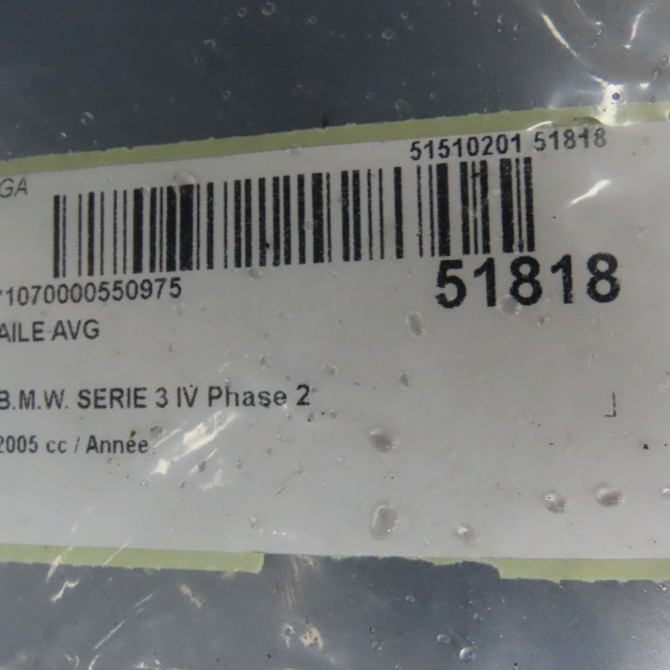 Aile avant gauche occasion B.M.W. SERIE 3 IV Phase 2 09-2001->03-2005 41357042323 6
