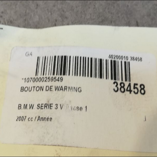 Bouton de warning occasion B.M.W. SERIE 3 V Phase 1 03-2005->09-2008 3