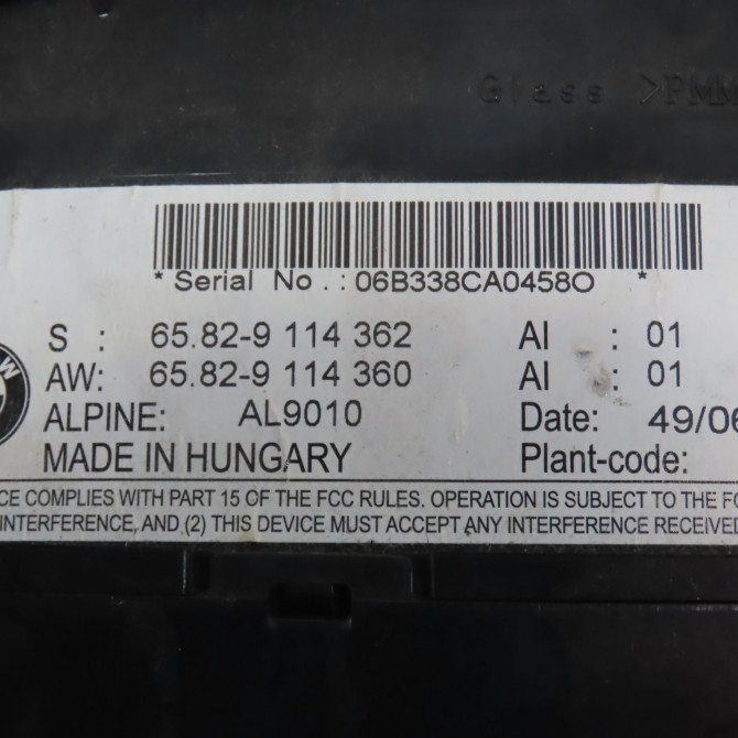 Afficheur digital occasion B.M.W. SERIE 3 V Phase 1 03-2005->09-2008 65829224349 4