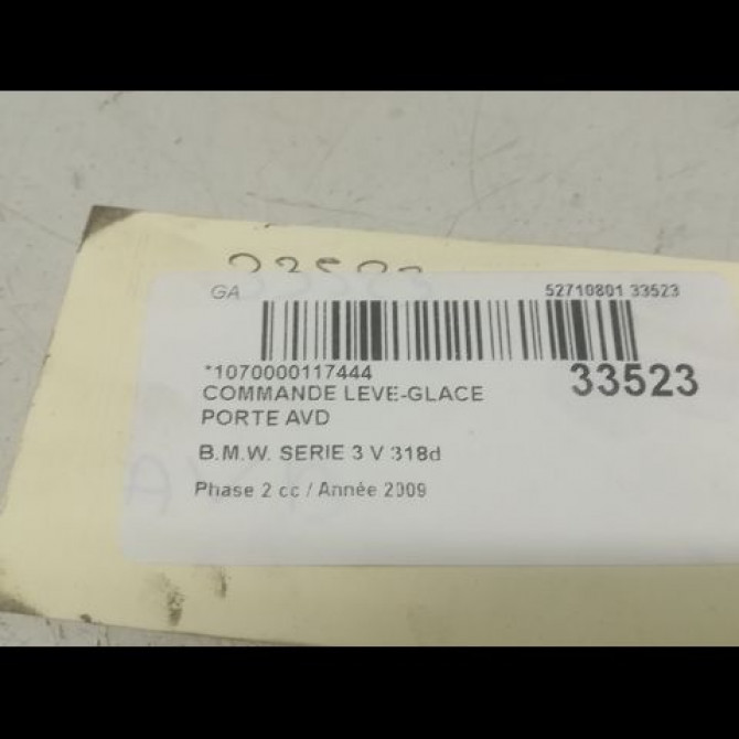 Commande lève-glace porte avant droite occasion B.M.W. SERIE 3 V Phase 2 09-2008->12-2011 318d 61316945876 3