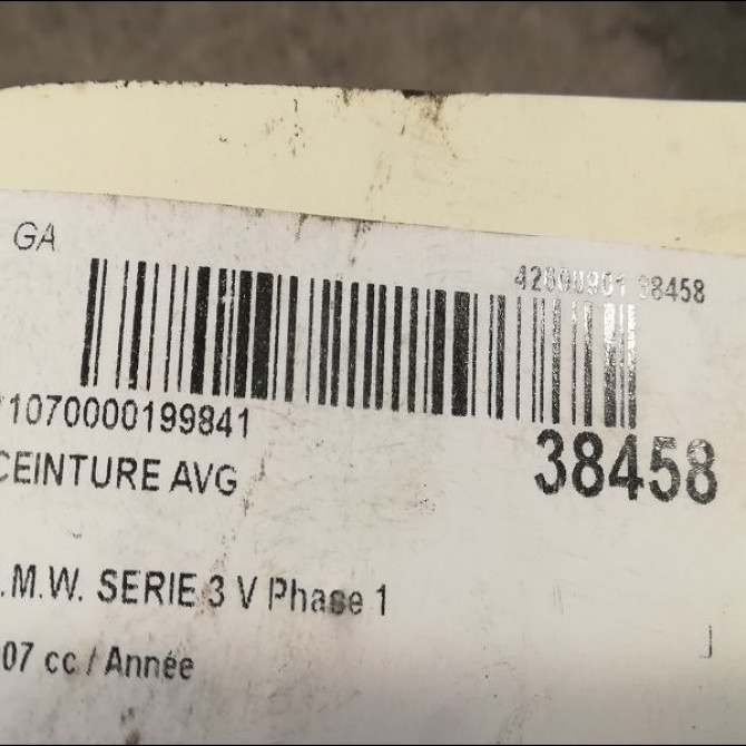 Ceinture avant gauche occasion B.M.W. SERIE 3 V Phase 1 03-2005->09-2008 72117234767 4