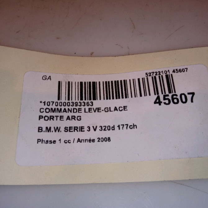 Commande leve-glace porte arrière gauche occasion B.M.W. SERIE 3 V Phase 1 03-2005->09-2008 320d 177ch 61316945876 4