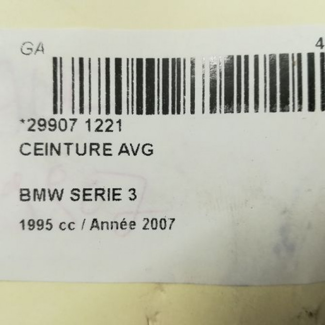 Ceinture avant gauche occasion B.M.W. SERIE 3 V Phase 1 03-2005->09-2008 72117234767 4