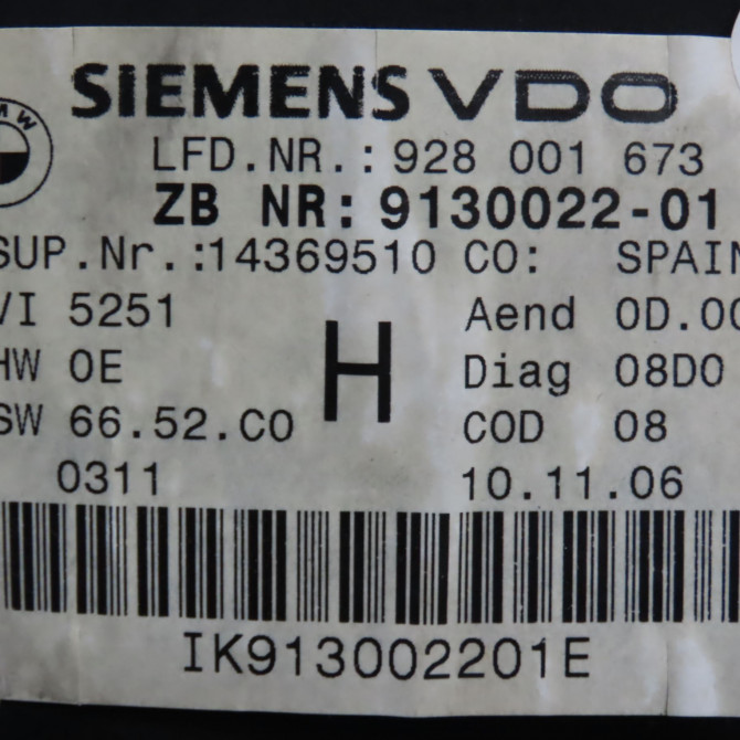 Compteur occasion B.M.W. SERIE 3 V Phase 1 03-2005->09-2008 62109316156 5