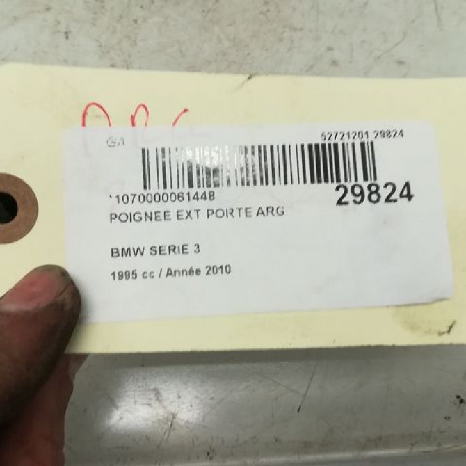 Poignee ext porte arg occasion B.M.W. SERIE 3 V Phase 2 09-2008->12-2011 320d 184ch 51217207561 2