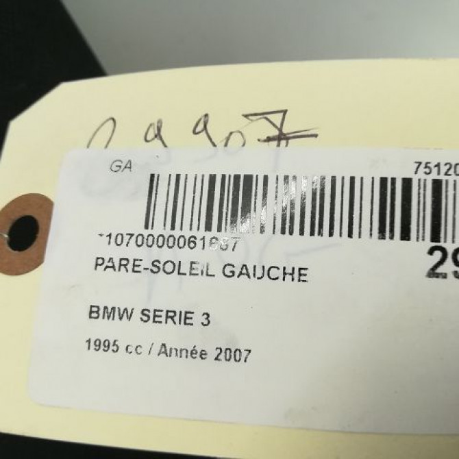Pare-soleil gauche occasion B.M.W. SERIE 3 V Phase 1 03-2005->09-2008 51167837751 3
