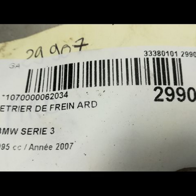 Etrier de frein arrière droit occasion B.M.W. SERIE 3 V Phase 1 03-2005->09-2008 34216769102 3