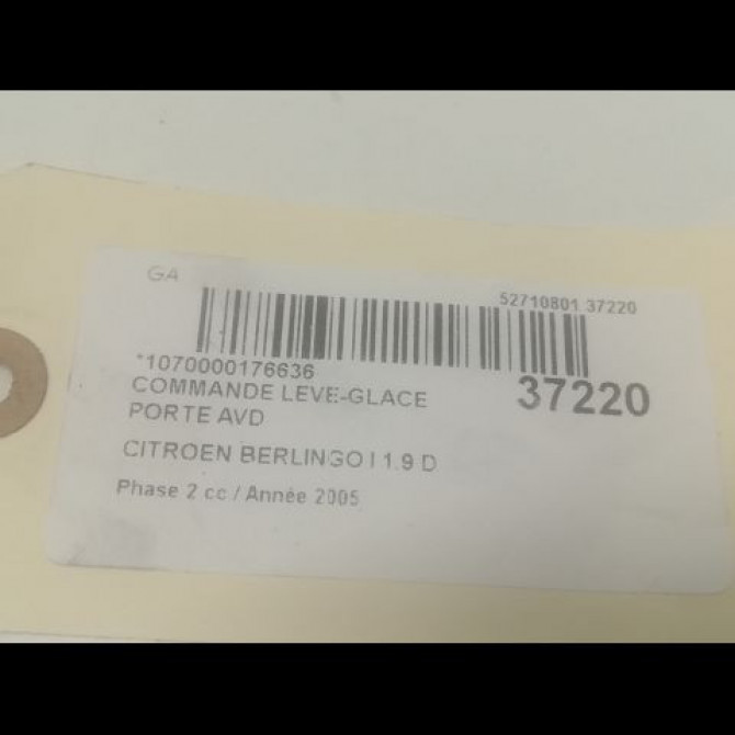 Commande lève-glace porte avant droite occasion CITROEN BERLINGO I Phase 2 11-2002->10-2010 1.9 D 6554W4 3
