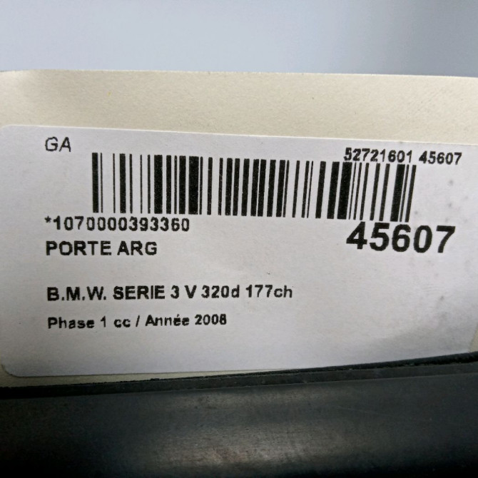 Porte arrière gauche occasion B.M.W. SERIE 3 V Phase 1 03-2005->09-2008 320d 177ch 41007203647 5