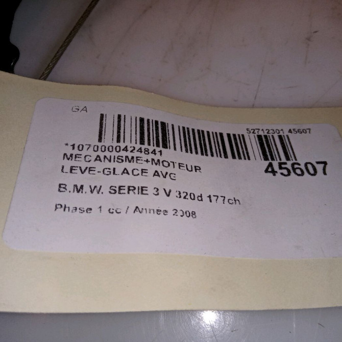 Mecanisme+moteur leve-glace avg occasion B.M.W. SERIE 3 V Phase 1 03-2005->09-2008 320d 177ch 51337140587 4