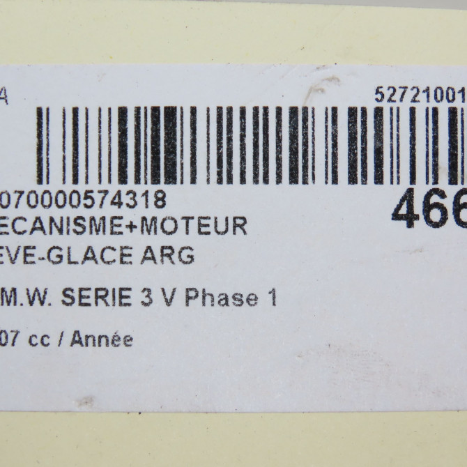 Mecanisme+moteur leve-glace arg occasion B.M.W. SERIE 3 V Phase 1 03-2005->09-2008 51357140589 6