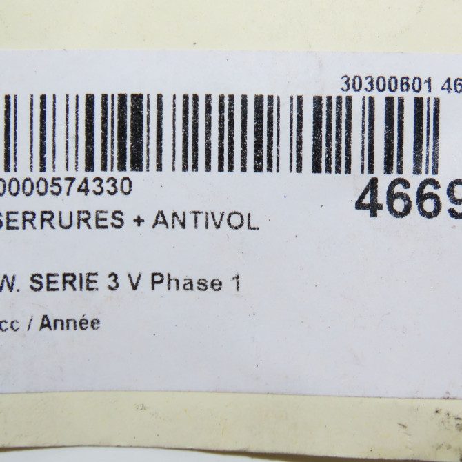 Kit serrures + antivol occasion B.M.W. SERIE 3 V Phase 1 03-2005->09-2008 8