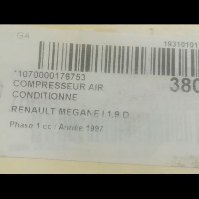 Compresseur air conditionne occasion RENAULT MEGANE I Phase 1 11-1995->03-1999 1.9 D 7700866828 3