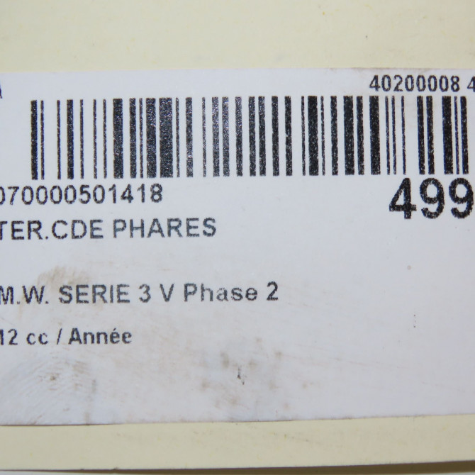 Interrupteur commande de phares occasion B.M.W. SERIE 3 V 565941431BWHI 5