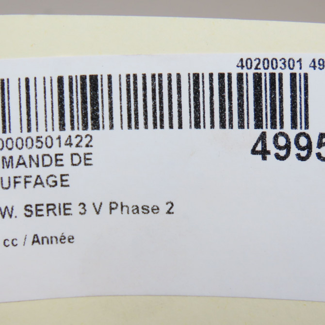 Commande de chauffage occasion B.M.W. SERIE 3 V 5