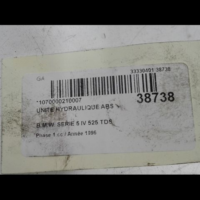 Unité hydraulique ABS occasion B.M.W. SERIE 5 IV Phase 1 12-1995->07-2000 525 TDS 34511090911 3