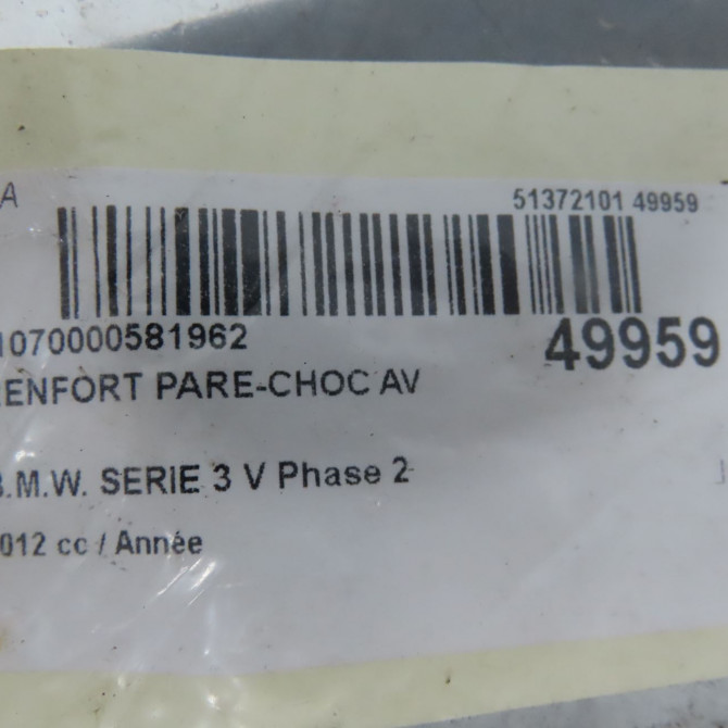 Renfort pare-choc avant occasion B.M.W. SERIE 3 V 654807109G 4