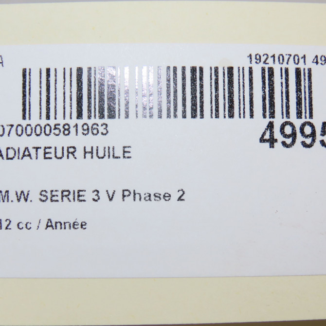 Radiateur huile occasion B.M.W. SERIE 3 V 6