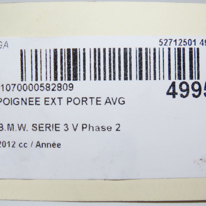 Poignee ext porte avg occasion B.M.W. SERIE 3 V 6