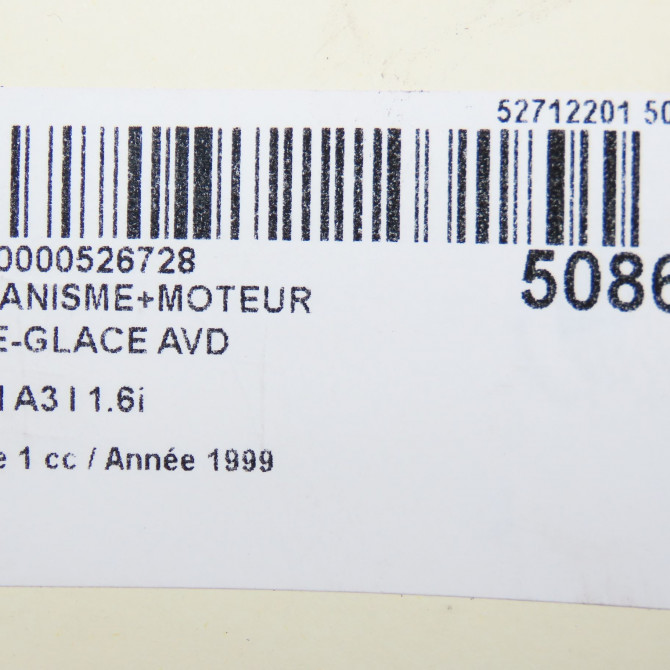 Mecanisme + moteur lève-glace avant droit occasion AUDI A3 I Phase 1 09-1996->10-2000 1.6i 8L3837462 6