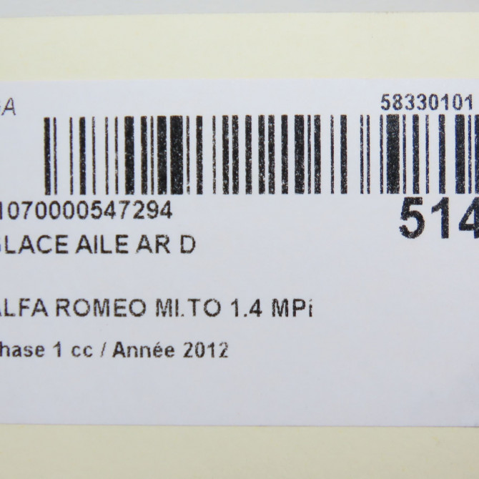 occasion ALFA ROMEO MI.TO MI.TO Phase 1 2008-09-01->2016-12-31 1.4 MPi 105ch 6000630437 4
