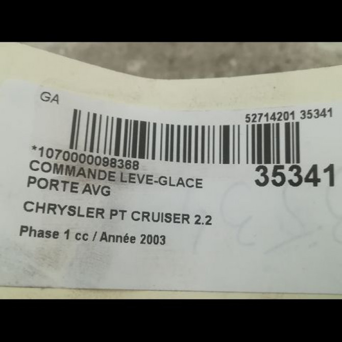 Commande lève-glace porte avant gauche occasion CHRYSLER PT CRUISER Phase 1 09-2000->12-2005 2.2 crd 120ch 3
