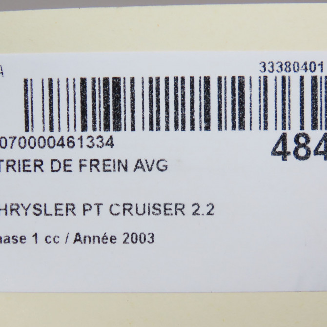 Etrier de frein avant gauche occasion CHRYSLER PT CRUISER Phase 1 09-2000->12-2005 2.2 crd 120ch 5017833AA 6