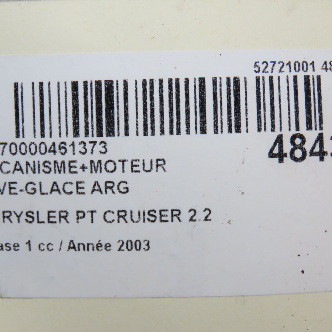 Mecanisme+moteur leve-glace arg occasion CHRYSLER PT CRUISER Phase 1 09-2000->12-2005 2.2 crd 120ch 5067593AD 7