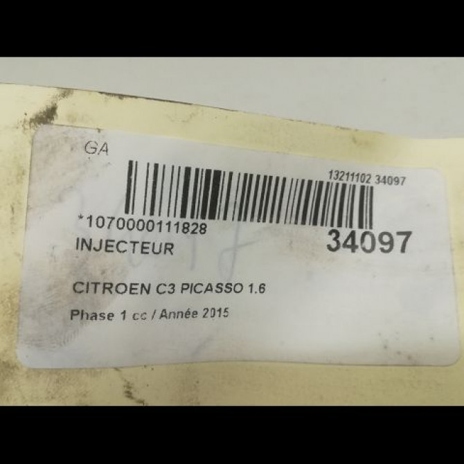Injecteur occasion CITROEN C3 PICASSO Phase 1 02-2009->08-2012 1.6 HDi 16v 90ch 1980S5 3