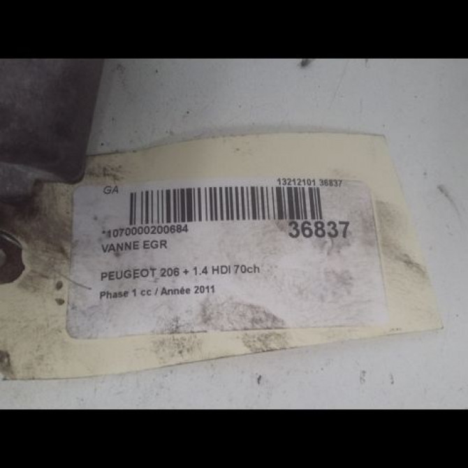 Vanne EGR occasion PEUGEOT 206 + Phase 1 03-2009->05-2013 1.4 HDI 70ch 1618LN 3