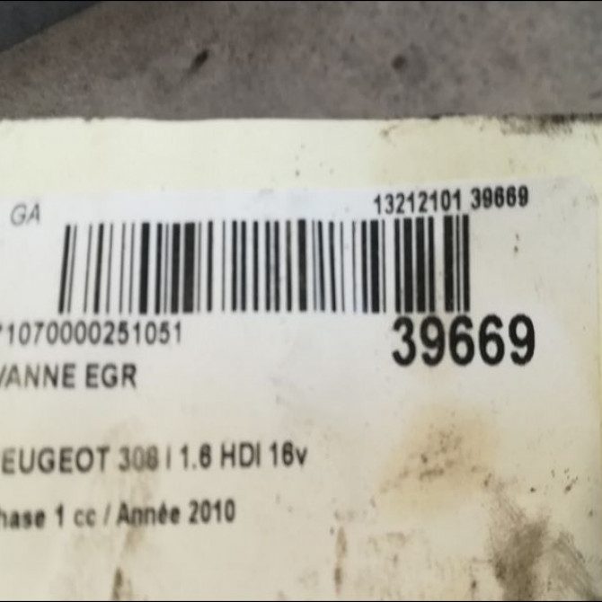 Vanne EGR occasion PEUGEOT 308 I Phase 1 09-2007->03-2011 1.6 HDI 16v 90ch 1618LN 3