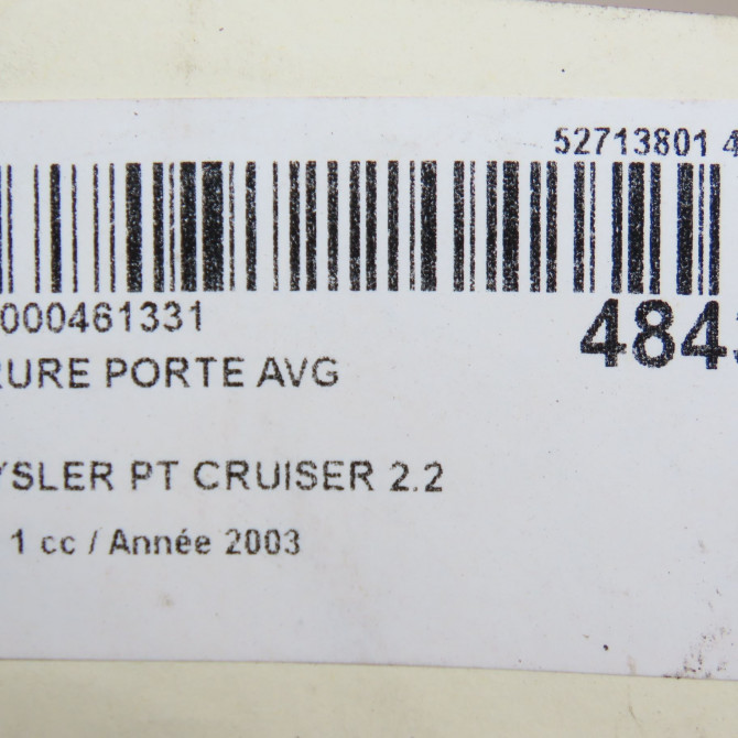 Serrure porte avg occasion CHRYSLER PT CRUISER Phase 1 09-2000->12-2005 2.2 crd 120ch 5027961AI 5
