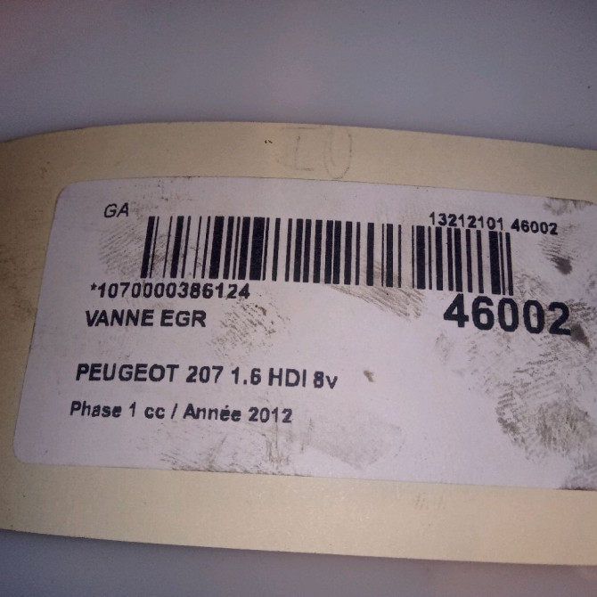 Vanne EGR occasion PEUGEOT 207 Phase 1 04-2006->06-2013 1.6 HDI 8v 92ch 1618LN 5