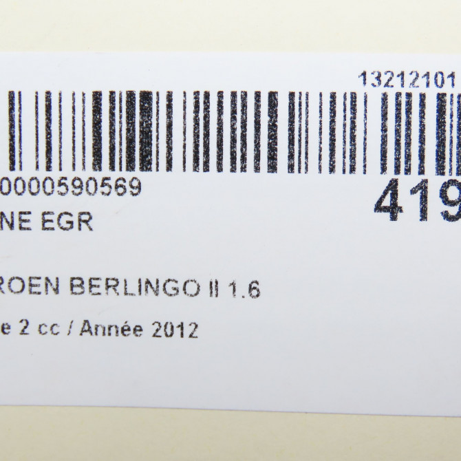 Vanne EGR occasion CITROEN BERLINGO II Phase 2 02-2012->09-2015 1.6 HDI 90ch 1618LN 8