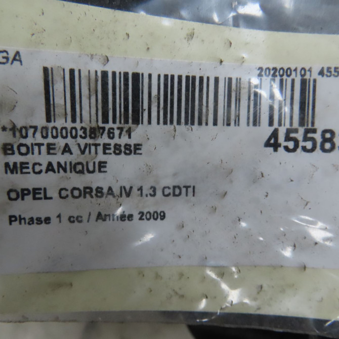 Boîte à vitesse mecanique occasion OPEL CORSA IV Phase 1 09-2006->12-2010 1.3 CDTI 75ch 94718590 6