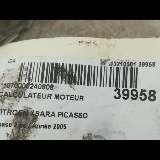 Calculateur moteur occasion CITROEN XSARA PICASSO Phase 2 02-2004->12-2010 1.6 HDI 110ch 1939AQ 6