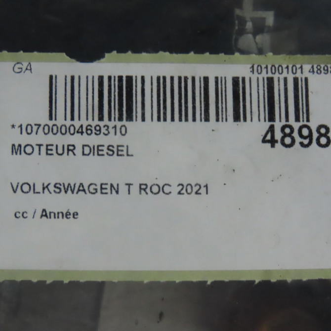 Moteur diesel occasion VOLKSWAGEN T ROC 5L100032C 6