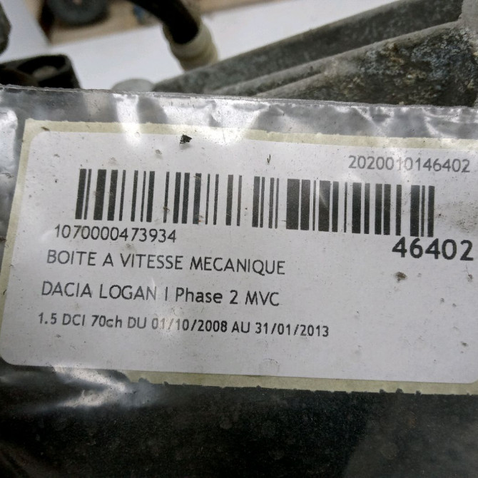Boîte à vitesse mecanique occasion DACIA LOGAN I Phase 1 04-1995->04-1999 1.5 DCI 70ch 8201180697 5