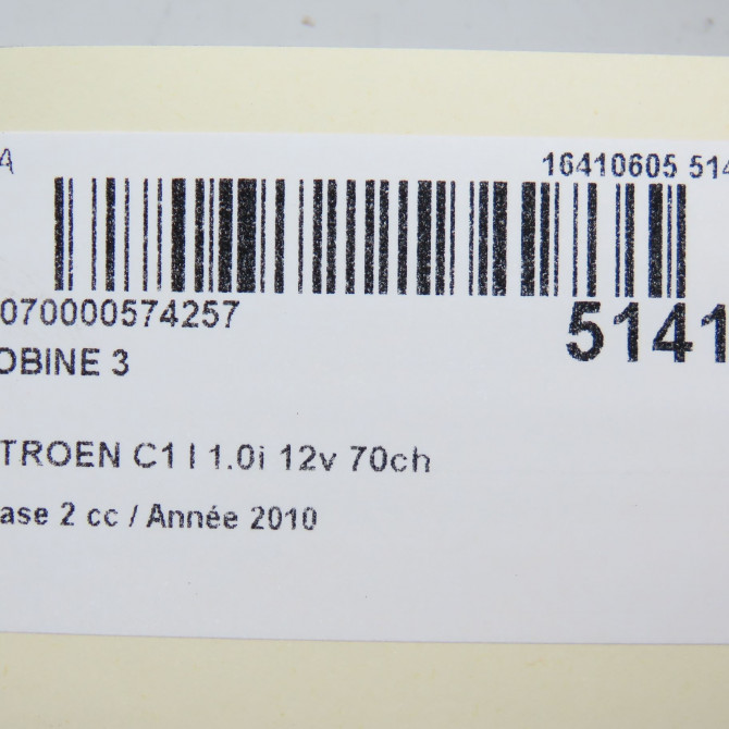 occasion CITROEN C1 I Phase 2 11-2008->01-2012 1.0i 12v 70ch 5970C1 5