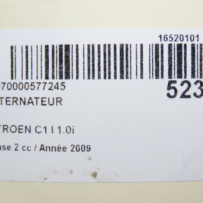 Alternateur occasion CITROEN C1 I Phase 2 11-2008->01-2012 1.0i 5705NP 7