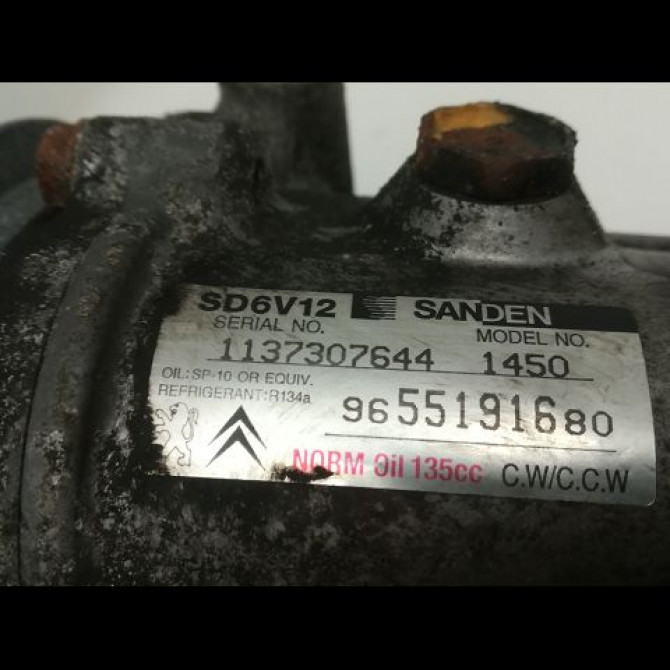 Compresseur air conditionne occasion CITROEN C3 I Phase 2 10-2005->12-2010 1.4i 9800821980 3