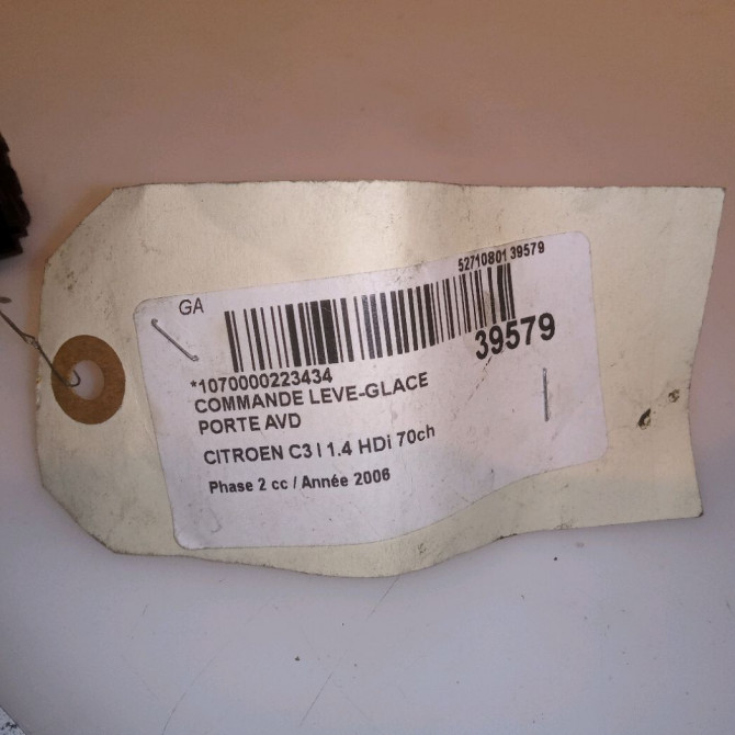 Commande lève-glace porte avant droite occasion CITROEN C3 I Phase 2 10-2005->12-2010 1.4 HDi 70ch 4
