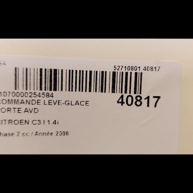 Commande lève-glace porte avant droite occasion CITROEN C3 I Phase 2 10-2005->12-2010 1.4i 3