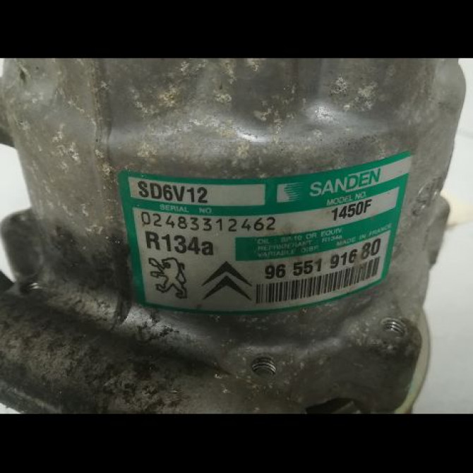 Compresseur air conditionne occasion CITROEN C3 I Phase 1 04-2002->10-2005 1.4HDI 8v 70ch 9800821980 3