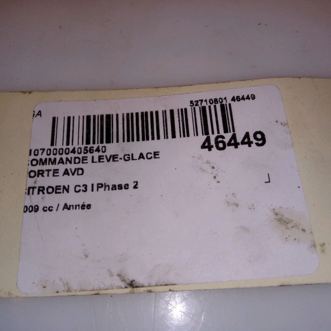 Commande lève-glace porte avant droite occasion CITROEN C3 I Phase 2 10-2005->12-2010 1.1i 60ch 4