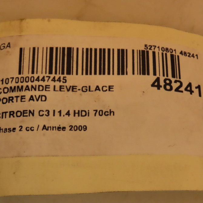 Commande lève-glace porte avant droite occasion CITROEN C3 I Phase 2 10-2005->12-2010 1.4 HDi 70ch 5